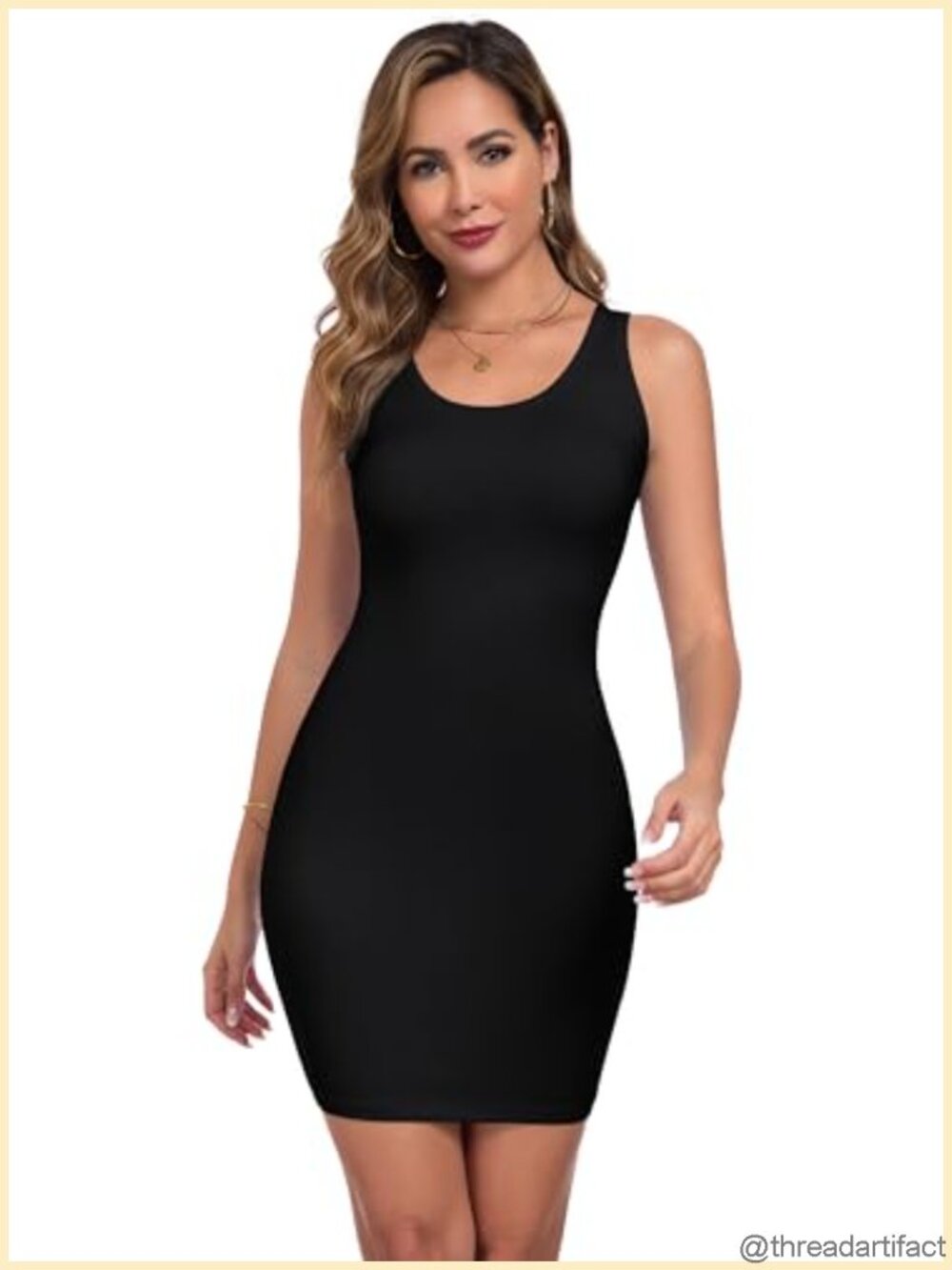Women's Ribbed Tank Mini Dress Sleeveless Bodycon Stretch Summer